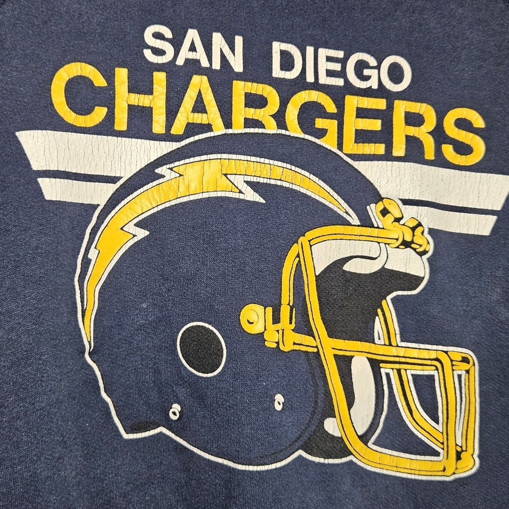 Vintage San Diego Chargers Sweatshirt Size XXL Blue NFL Football Crewneck 90s - Picture 10 of 12